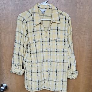 Christopher & Banks Yellow Checkered Women's Shirt
